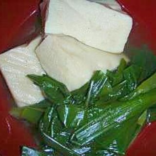 高野豆腐とわけぎの煮物